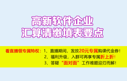 【免费】高新软件企业汇算清缴填表要点