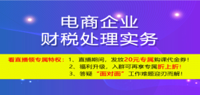 【免費課】電商企業(yè)會計處理與涉稅實務(wù)